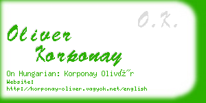 oliver korponay business card